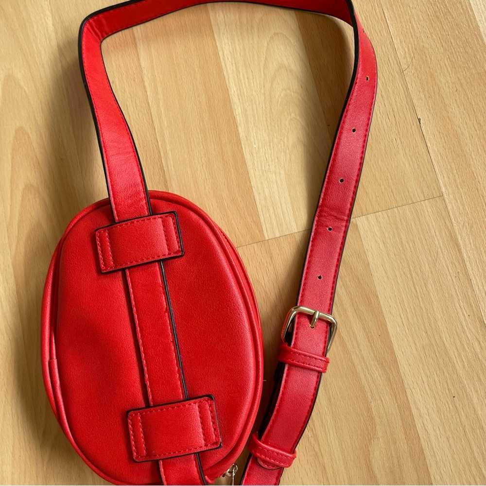 Red Quilted Leather Belt Bag Crossbody Bag Hip pack Belly Bag Fanny pack Chest - Picture 4 of 11